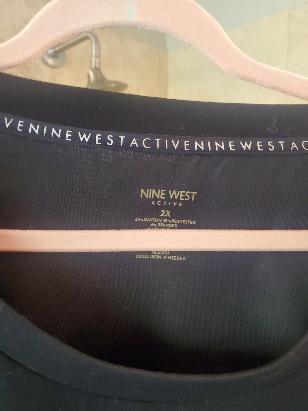 Nine West Active Black Drawstring-Hem Long-Sleeve Sweatshirt 2x - Picture 3 of 4